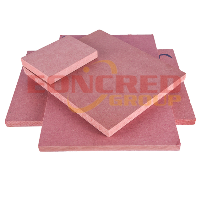 3 ميغامتر 6 ميغامتر 12 ميغامتر 15 ميغامتر 16 ميغامتر Hmr اللون الأحمر مقاومة الحريق Rated MDF Board for Decorg.